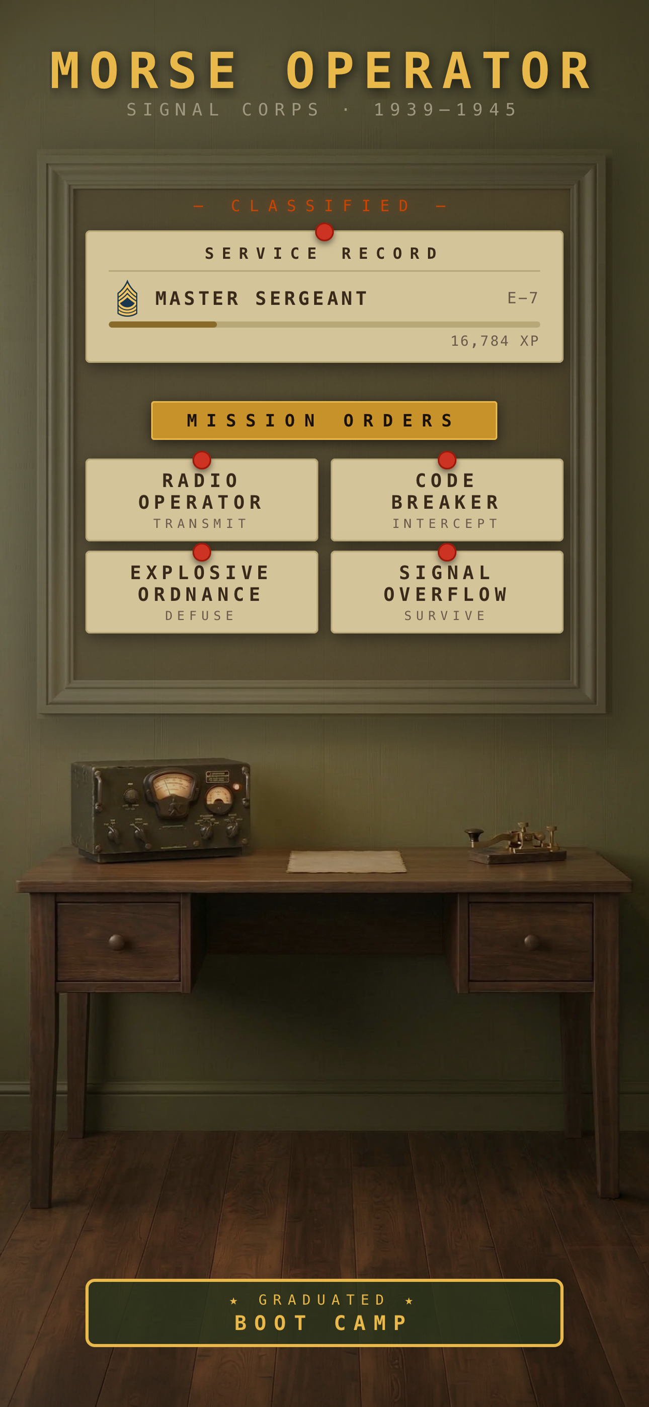 Morse Operator home screen